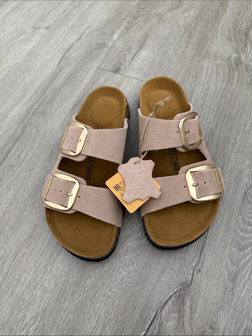 Project Cloud Women’s Leather Cork Sandals, Size 8 NEW with tags